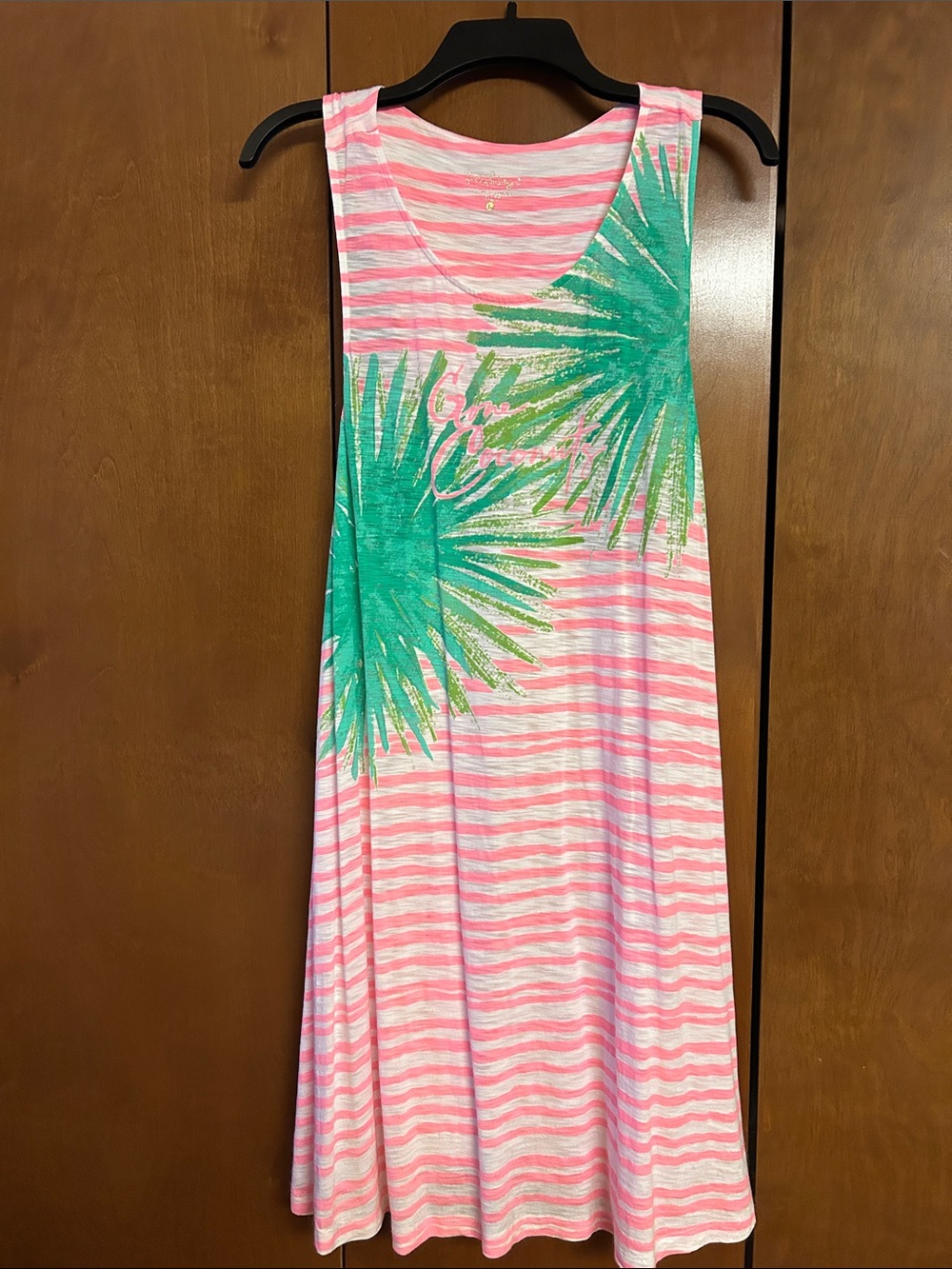 Lilly Pulitzer Pink and Green Striped Tank Coverup